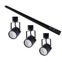 Kit Trilho Eletrificado 1m + 3 Spots Mr16 Gu10 - Nordecor Preto - 1