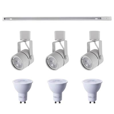 Kit Trilho 1m + 3 Spots Classic Branco + 3 Lâmpadas Gu10 6w - Nordecor 6000k (branco Frio)
