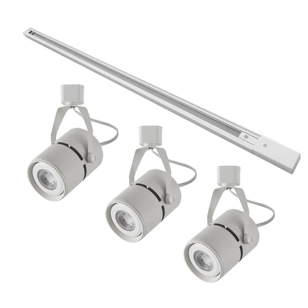Kit Trilho Eletrificado 1m + 3 Spots Par20 - Nordecor Branco - 1
