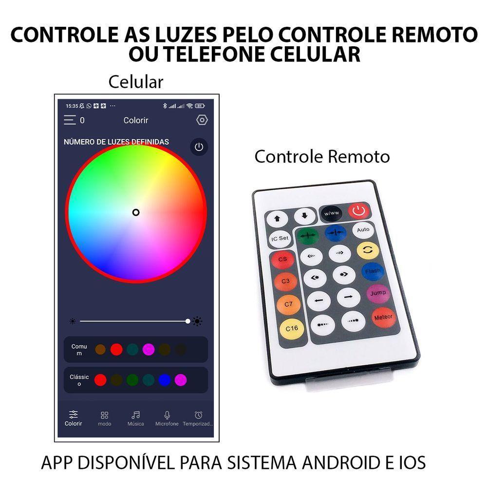 Fita Led Smart Aplicativo App Celular 20 Metros Cores Rgb Ajustavel Fio De Fada Pisca Pisca - 10