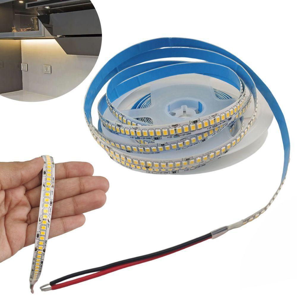 Fita Led 5 Metros 240 Leds 3.000k 16w 12v Iluminaçao Sala Quarto Gesso Teto Rebaixado Sanca - 1