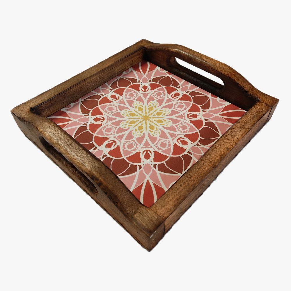 Bandeja Café Da Manhã Madeira Maciça Com Azulejo Azulejo G5 - 1
