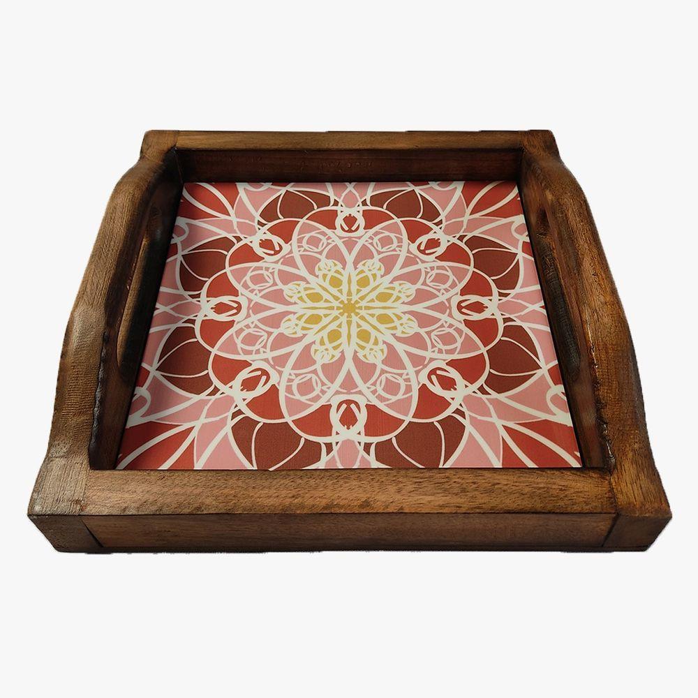 Bandeja Café Da Manhã Madeira Maciça Com Azulejo Azulejo G5 - 2