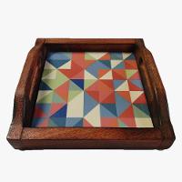 Bandeja Café Da Manhã Madeira Maciça Com Azulejo Azulejo G7 - 1