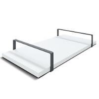 Bandeja Decorativa 25x50cm Borda Infinita Branca Com Alça Preta - 1