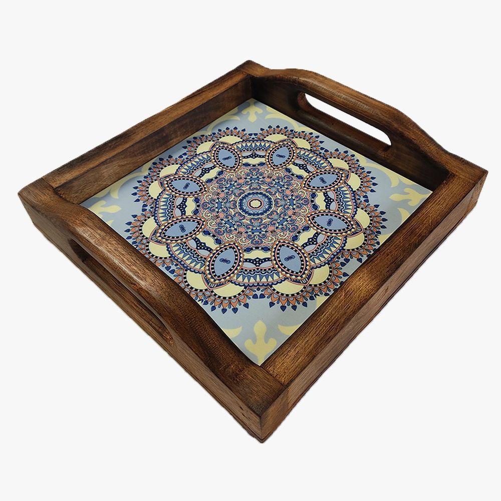 Bandeja Café Da Manhã Madeira Maciça Com Azulejo Azulejo G6 - 1