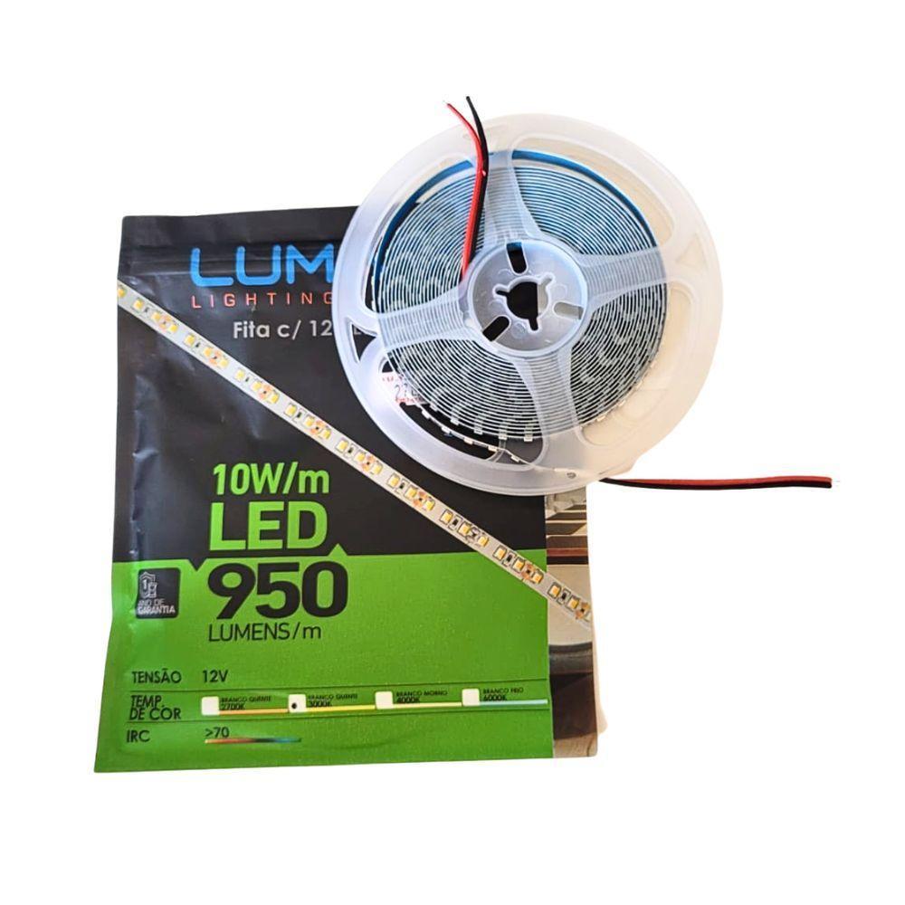 Fita Led 12v C- 120 Leds Smd 5mt 10w 950 Lumens Ip20 Irc 70 - Lumanti 3000k (amarela) - 5