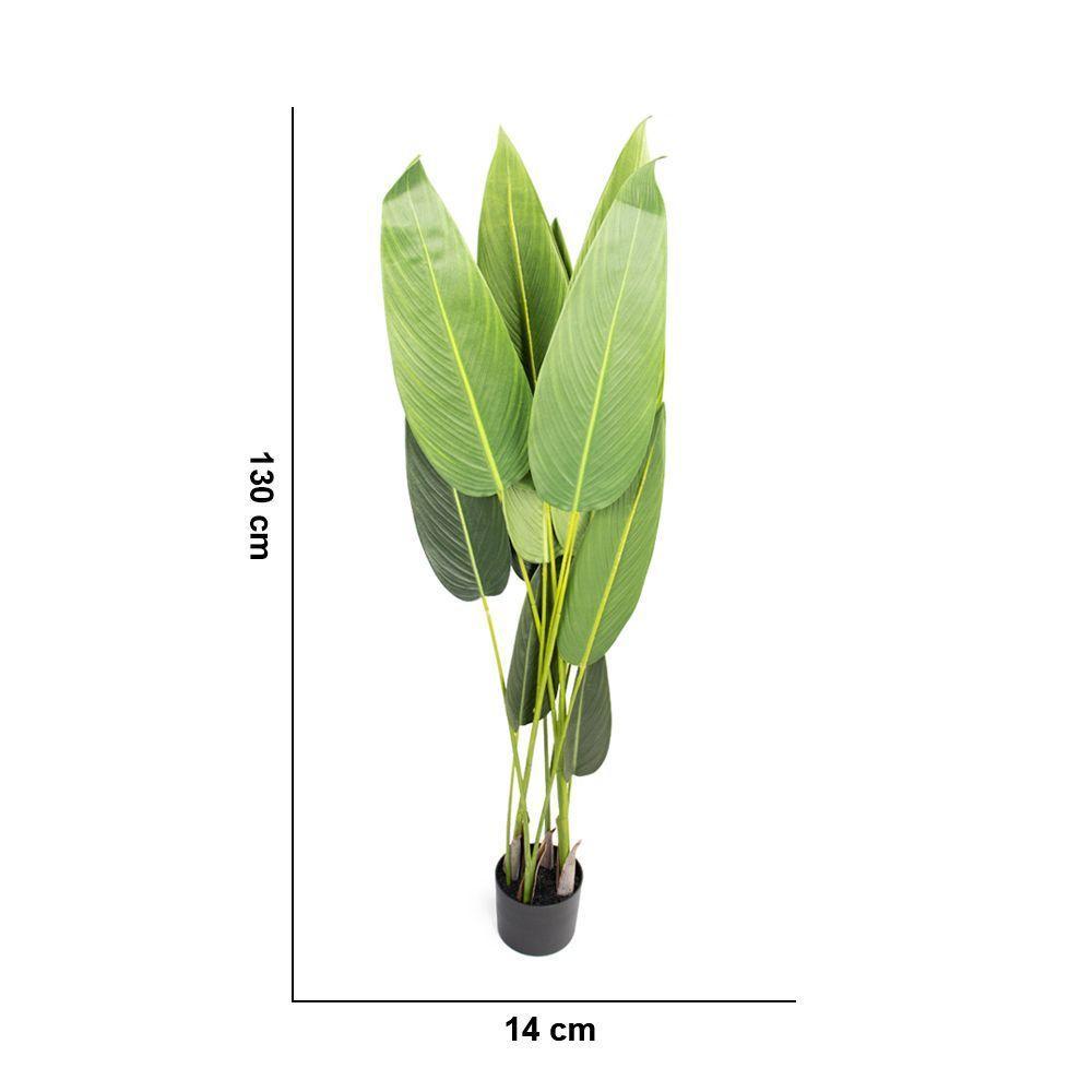 Planta Artificial Estrelícia Folhas Com Pote X12 Verde 130 Cm F04 - D'rossii - 3