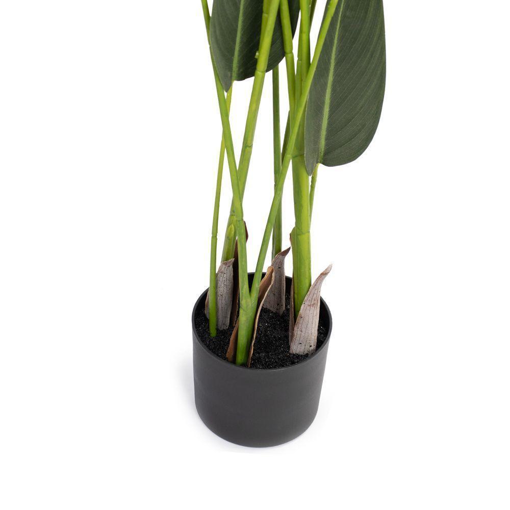 Planta Artificial Estrelícia Folhas Com Pote X12 Verde 130 Cm F04 - D'rossii - 4