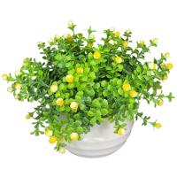 Arranjo De Folhagem Artificial Mini Flor (16cm) Amarelo - 1