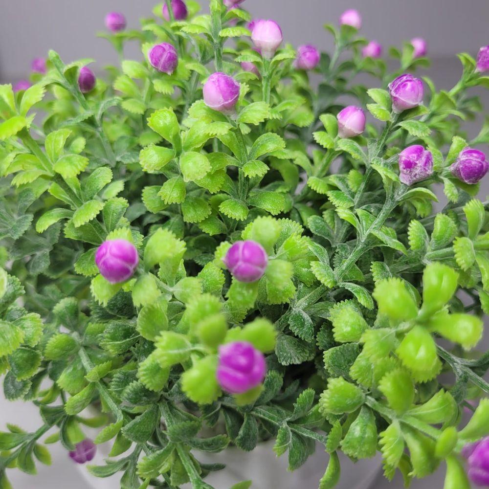 Arranjo De Folhagem Artificial Mini Flor (16cm) Roxo - 3