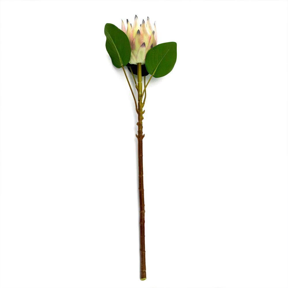 Haste De Flor Artificial Protea Frosted Com Coat Salmão 70 Cm F04 - D'rossi - 1
