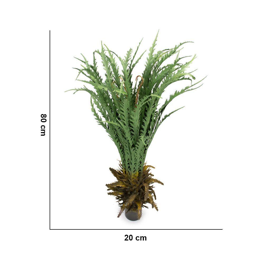 Samambaia Folhagem Artificial Cheia Com Pote X60 Verde 80 Cm F04 - D'rossi - 2