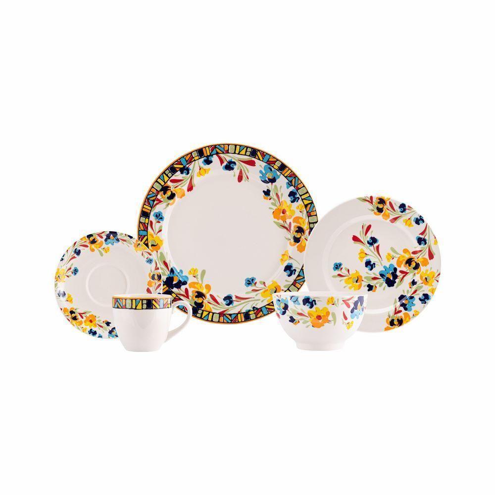 Jogo De Jantar 20 Peças Etnico Porcelana Real By Schmidt - 1