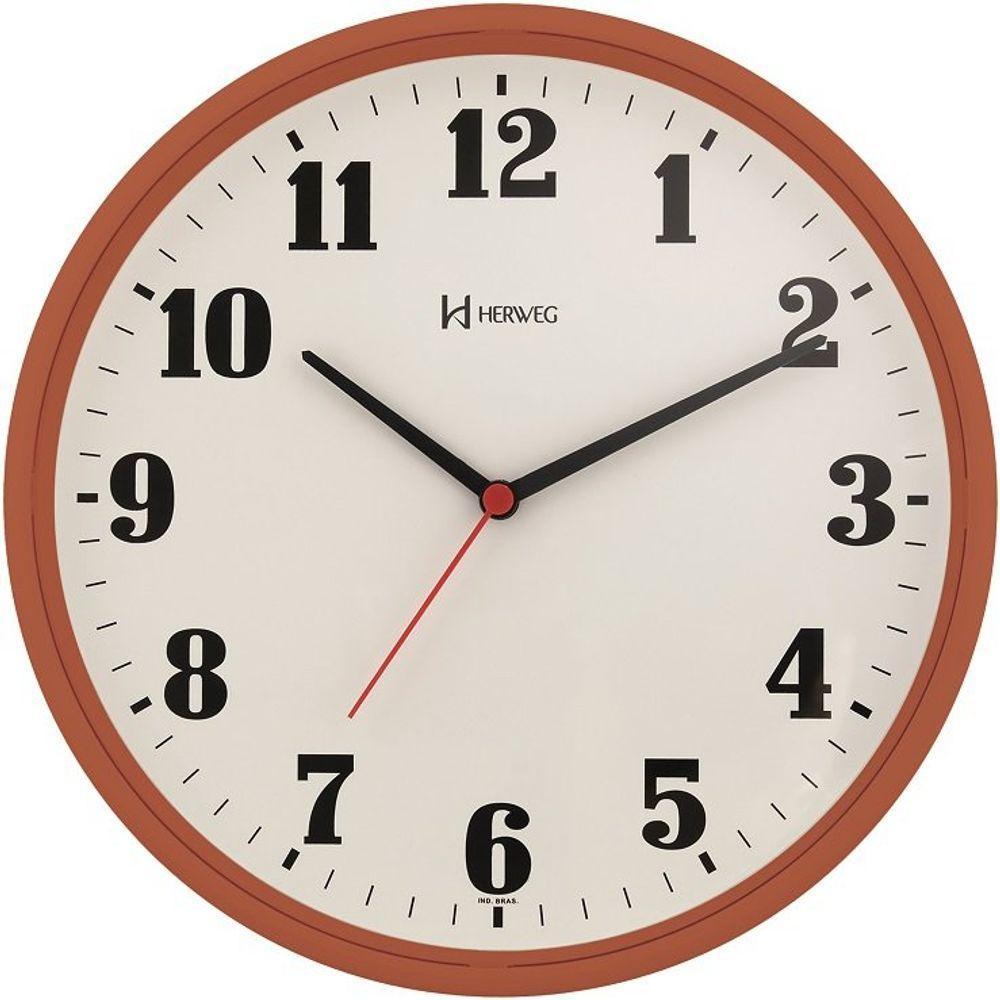 Relógio De Parede Preto 26cm Com Tic-tac Herweg 6126 Terra - 1