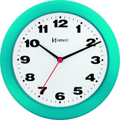 Relógio De Parede 21cm Plástico 6103 Herweg Azul