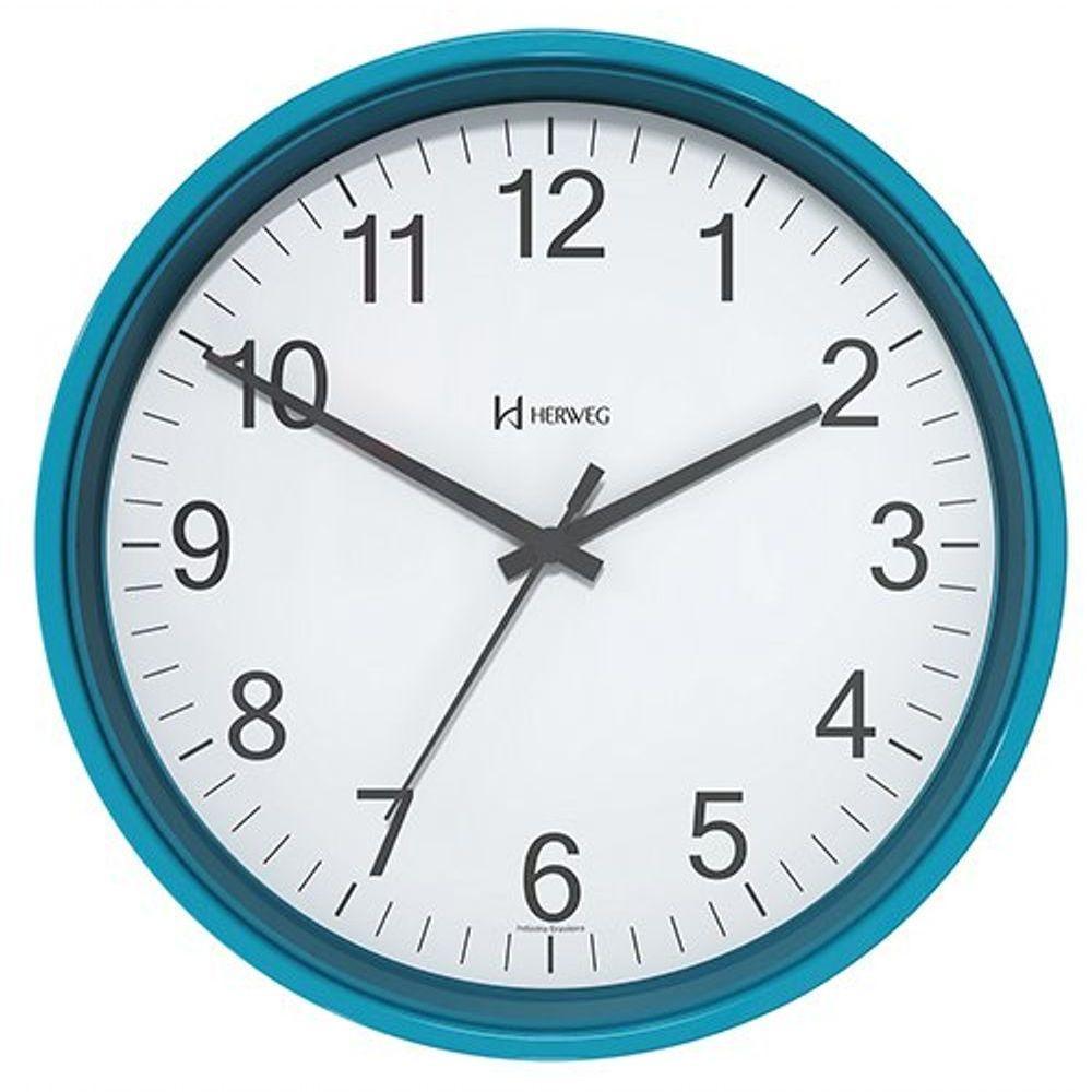 Relógio De Parede Preto 22 Cm Herweg Tictac 6101 Azul - Azul - 1