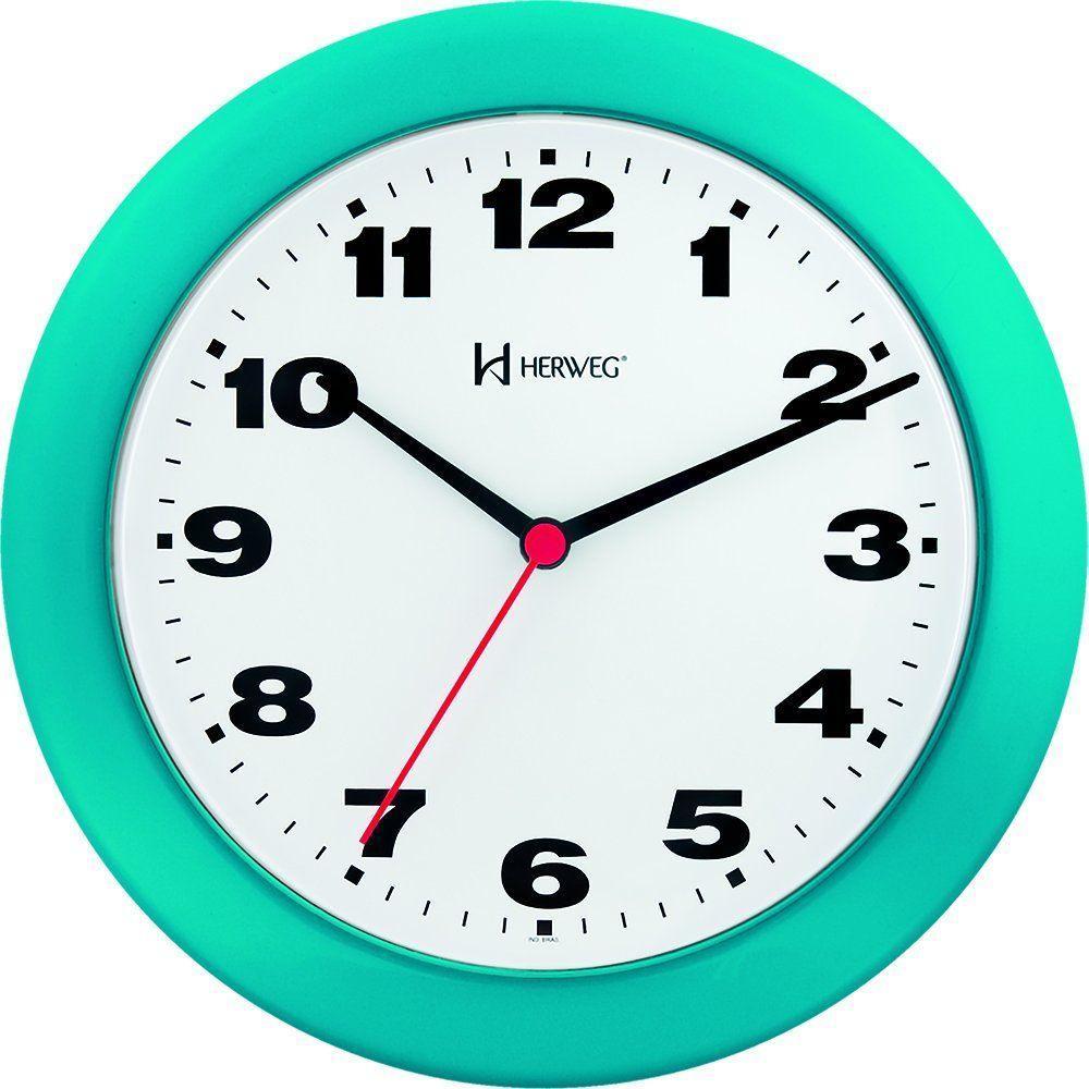 Relógio De Parede 22 Cm Herweg 6102 Diversas Cores Turquesa - 1