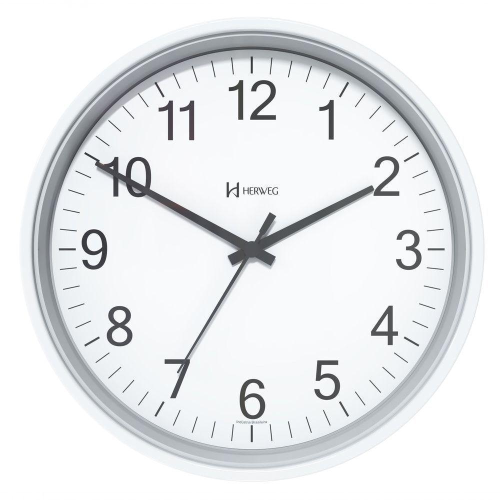 Relógio De Parede Preto 22 Cm Herweg Tictac 6101 Branco - Branco - 1