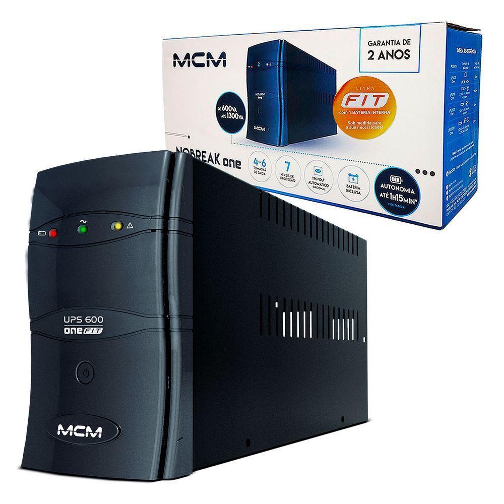Nobreak Mcm 600va, Ups 600 One Fit, Entrada Bivolt, Saída 115v, 4 Tomadas, 1x Bat. 12v-5ah - Ups0266 - 2