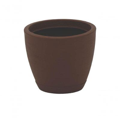 Vaso Com Prato Tramontina Asteca 24 Cm Em Polietileno Marrom Tramontina