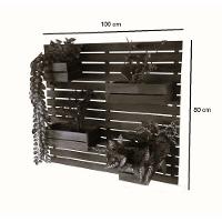 Floreira Jardim Vertical 100 X 80cm Com 4 Cachepot Em Madeira Maciça Rústico - 2