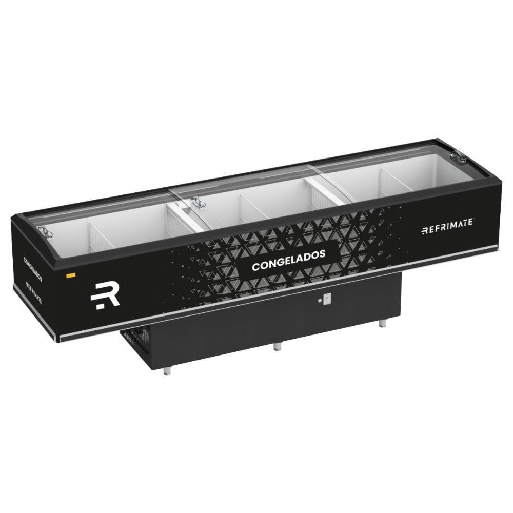 Expositor Ilha Vanguard Top De Congelados E Resfriados Vidro Semicurvo 3,00m Eivt 3000 Refrimate220v - 1