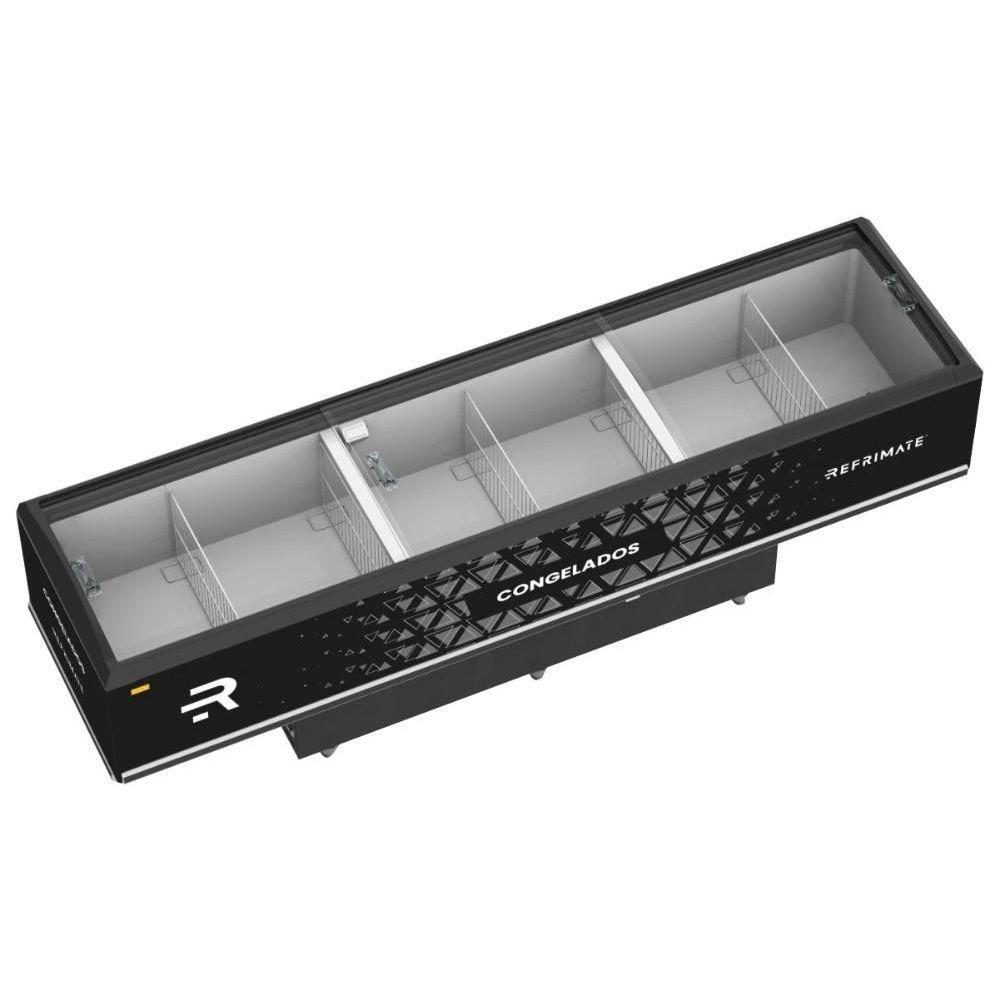 Expositor Ilha Vanguard Top De Congelados E Resfriados Vidro Semicurvo 3,00m Eivt 3000 Refrimate220v - 2