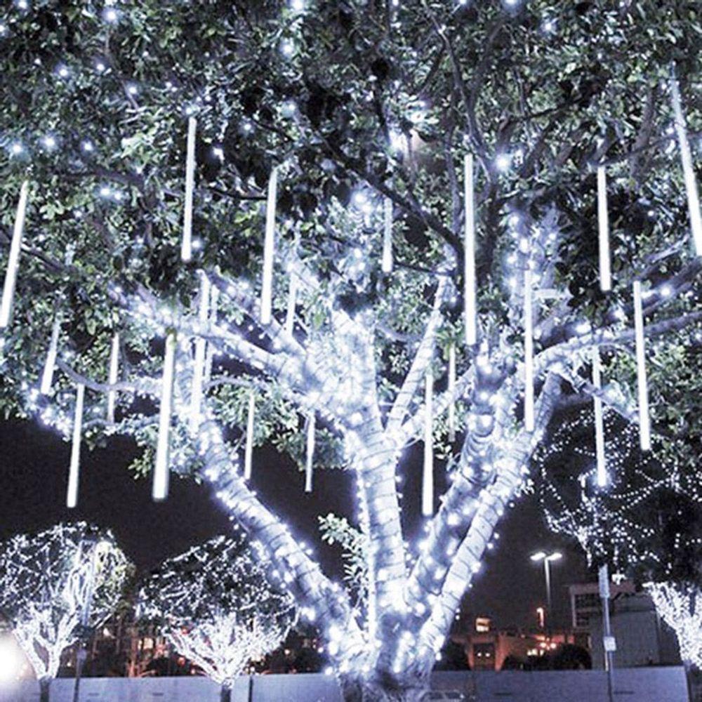 Cascata Pisca Pisca Natal Snow Fall Chuva De Neve 8 Tubos Branco 320 Leds - 5