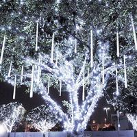 Cascata Pisca Pisca Natal Snow Fall Chuva De Neve 8 Tubos Branco 320 Leds - 5