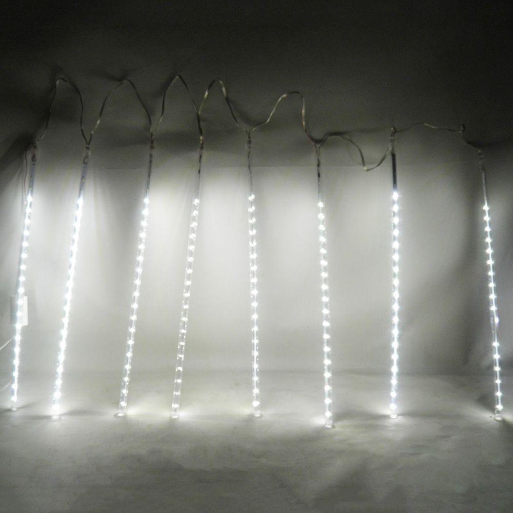 Cascata Pisca Pisca Natal Snow Fall Chuva De Neve 8 Tubos Branco 320 Leds - 3