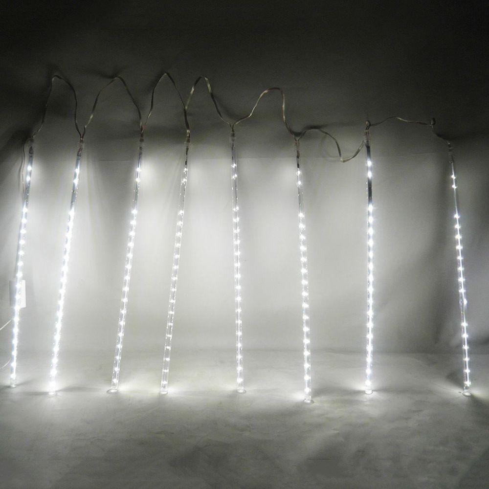 Cascata Pisca Pisca Natal Snow Fall Chuva De Neve 8 Tubos Branco 320 Leds - 6