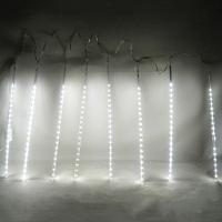 Cascata Pisca Pisca Natal Snow Fall Chuva De Neve 8 Tubos Branco 320 Leds - 3