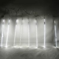 Cascata Pisca Pisca Natal Snow Fall Chuva De Neve 8 Tubos Branco 320 Leds - 6