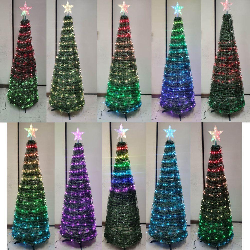 Arvore Natal Natalina Smart App Celular Cascata Pisca Pisca Magica Controle 166 Led Rgb Iluminaçao - 8