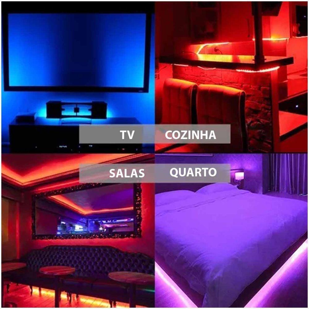 Fita Led Aplicativo App Controle 5 Metros Celular Smartphone Cores Rgb Ajustavel Ip68 Decoraçao - 6