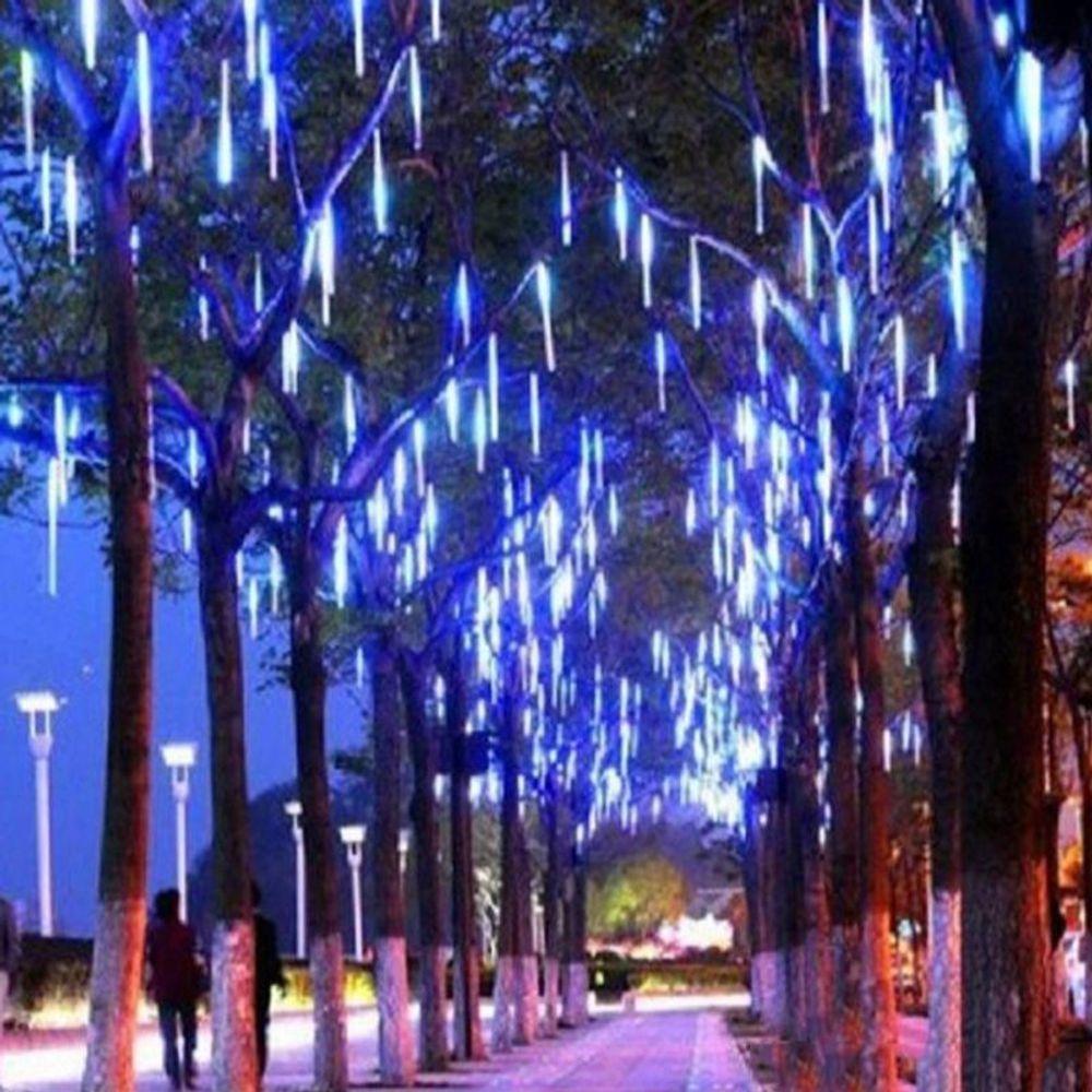 Cascata Pisca Pisca Chuva De Neve Natal 8 Tubos Azul 320 Leds Natalino - 3