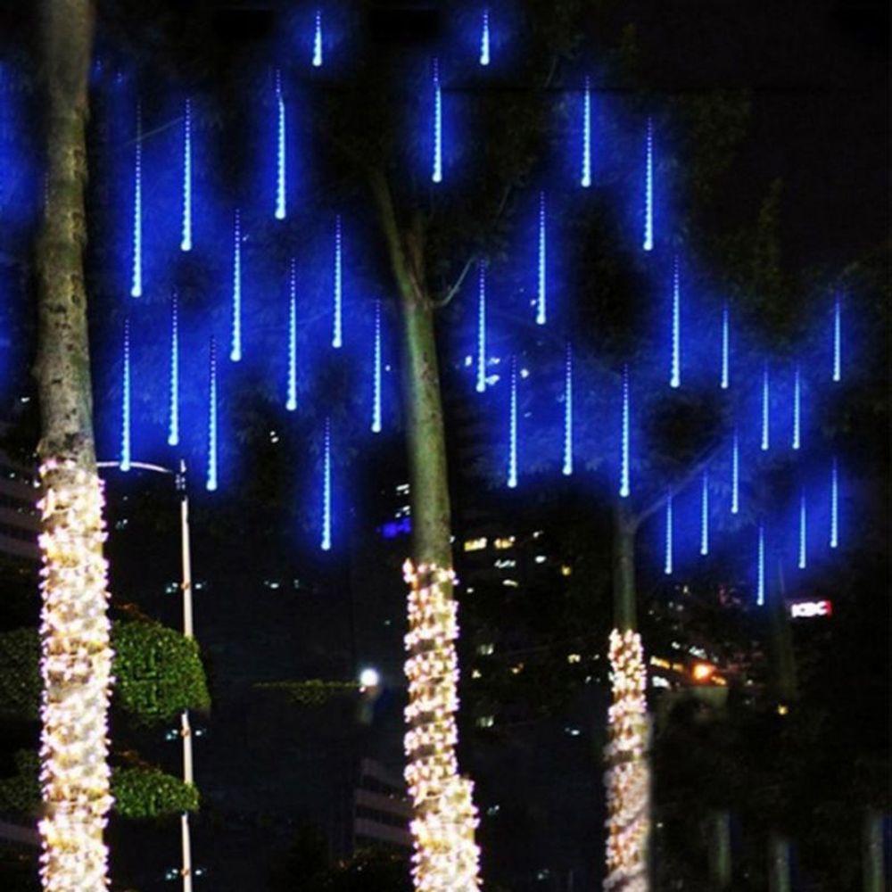 Cascata Pisca Pisca Chuva De Neve Natal 8 Tubos Azul 320 Leds Natalino - 4