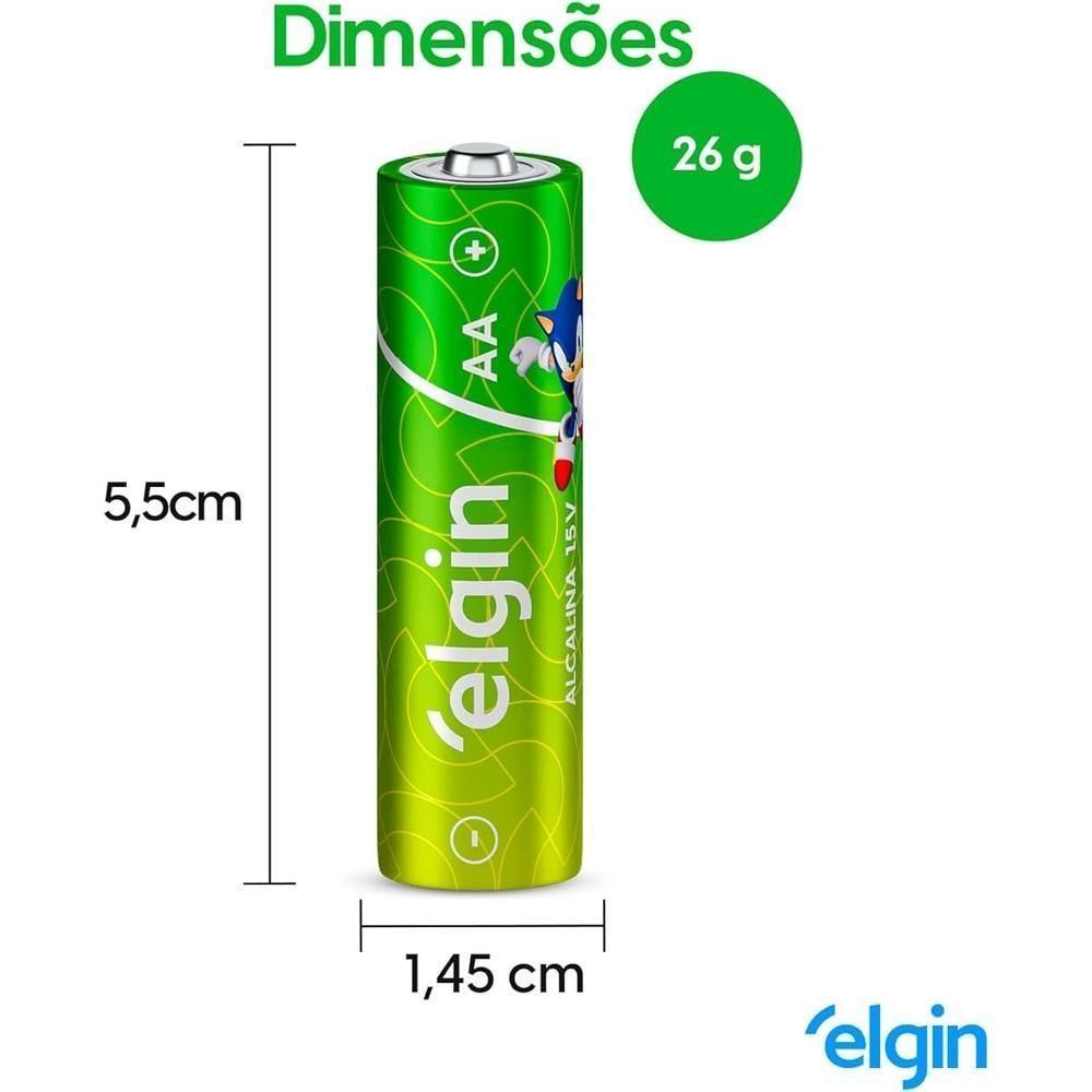 Pilha Alcalina Aa Pequena Cartela Com 4 Unidades Elgin - 4