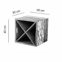 Adega 12 Garrafas Modelo Caixote 40 Cm Madeira Maciça Com Pátina - 2