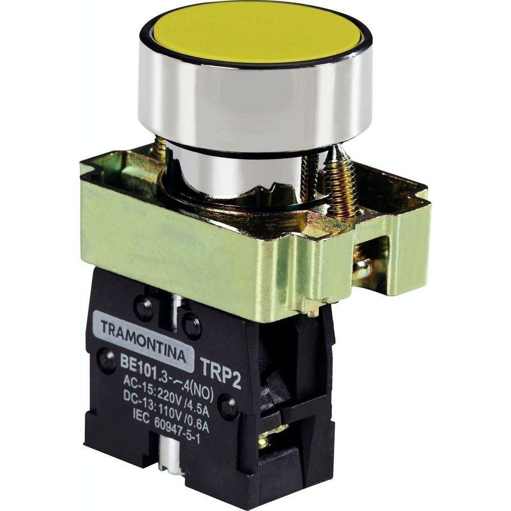 Botão De Impulso Tramontina Trp2-ba51 1na Amarelo Com Base De Metal Tramontina - 1