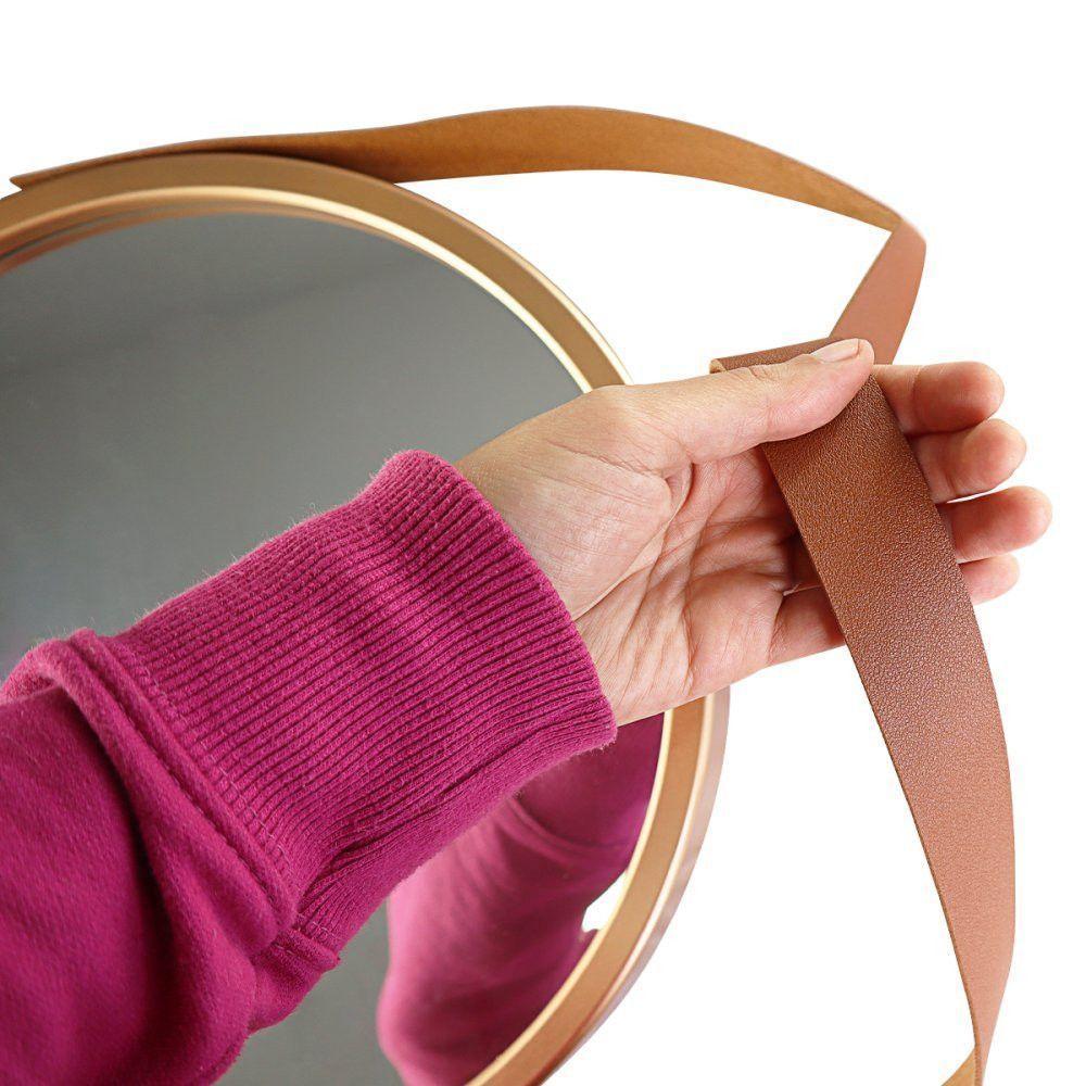 Espelho Decorativo Pequeno Redondo 33cm Rose Gold - 3