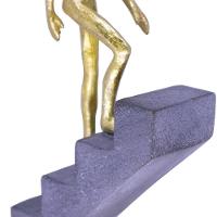 Escultura Decorativa Homem Escada Em Poliresina Dourado 16 Cm F04 - D'rossi - 3