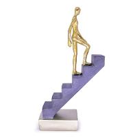 Escultura Decorativa Homem Escada Em Poliresina Dourado 16 Cm F04 - D'rossi - 5