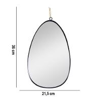 Espelho Decorativo Em Metal Preto Com Alça Corrente Dourado 36 Cm F04 - D'rossi - 2