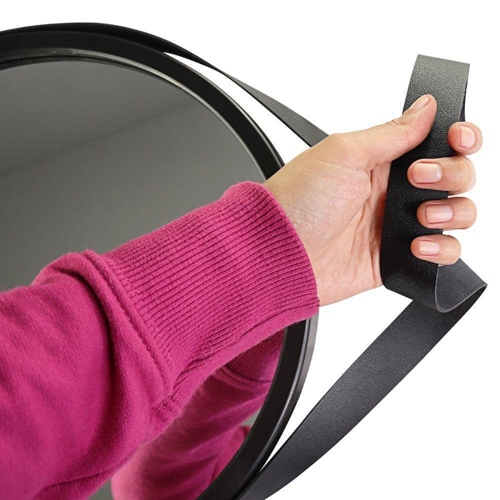 Espelho Decorativo Pequeno Redondo 33cm Preto - 3