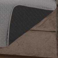 Protetor De Sofá Impermeável Dupla Face 2 Lugares Microfibra - Cinza/preto - 3