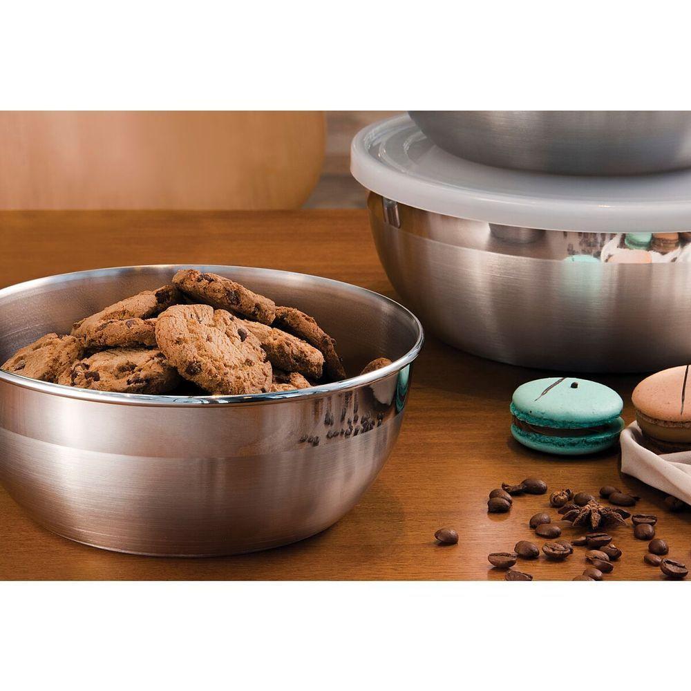 Jogo De Potes Em Aço Inox Com Tampa Plástica Tramontina Freezinox 3 Peças - 4