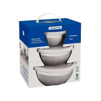 Jogo De Potes Em Aço Inox Com Tampa Plástica Tramontina Freezinox 3 Peças - 2