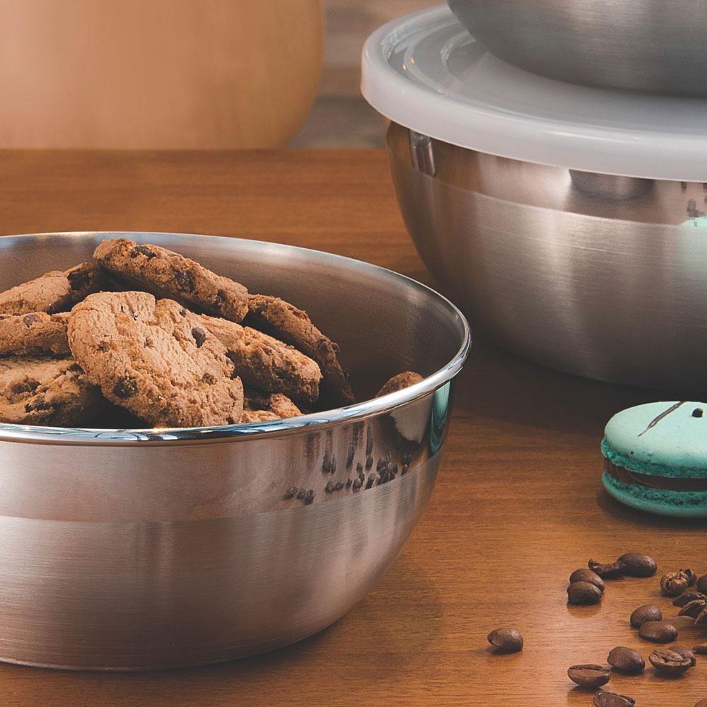 Jogo De Potes Em Aço Inox Com Tampa Plástica Freezinox 3 Peças - Tramontina 64220160 - 3